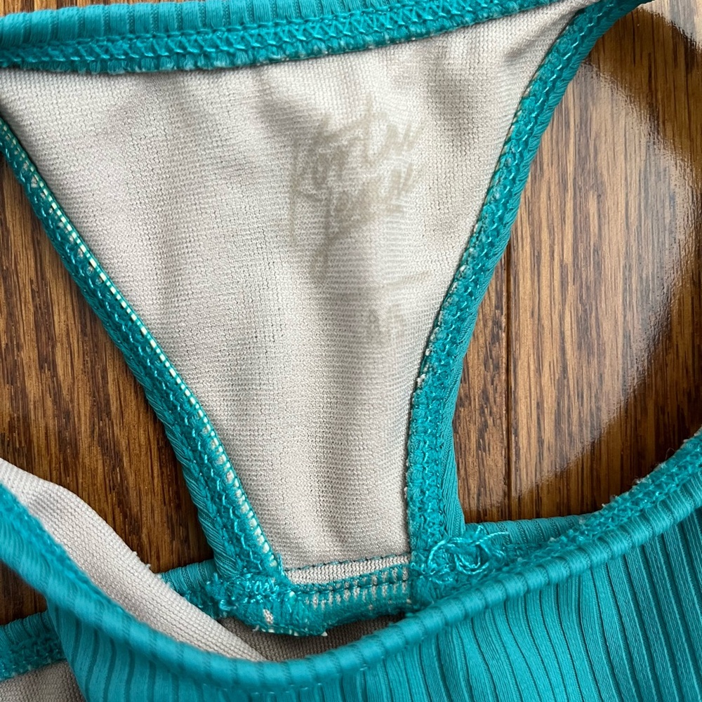 Kortni Jeane Teal Ribbed Mini Racer Back Top - Picture 2 of 2